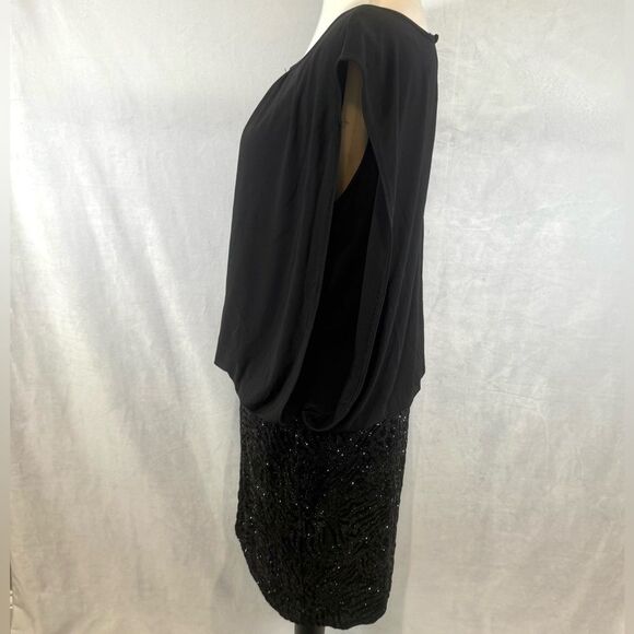 R&M Richards black sparkly blouson sheath dress size 12 - Picture 6 of 10